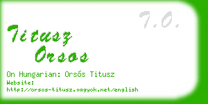 titusz orsos business card